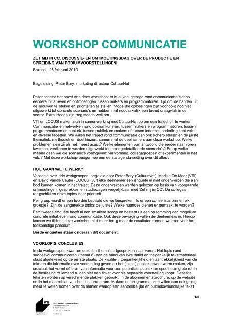 communicatie workshop